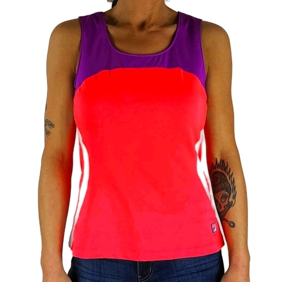 Fila Active Tank Reflective Size Medium Pink Orang - Picture 1 of 5